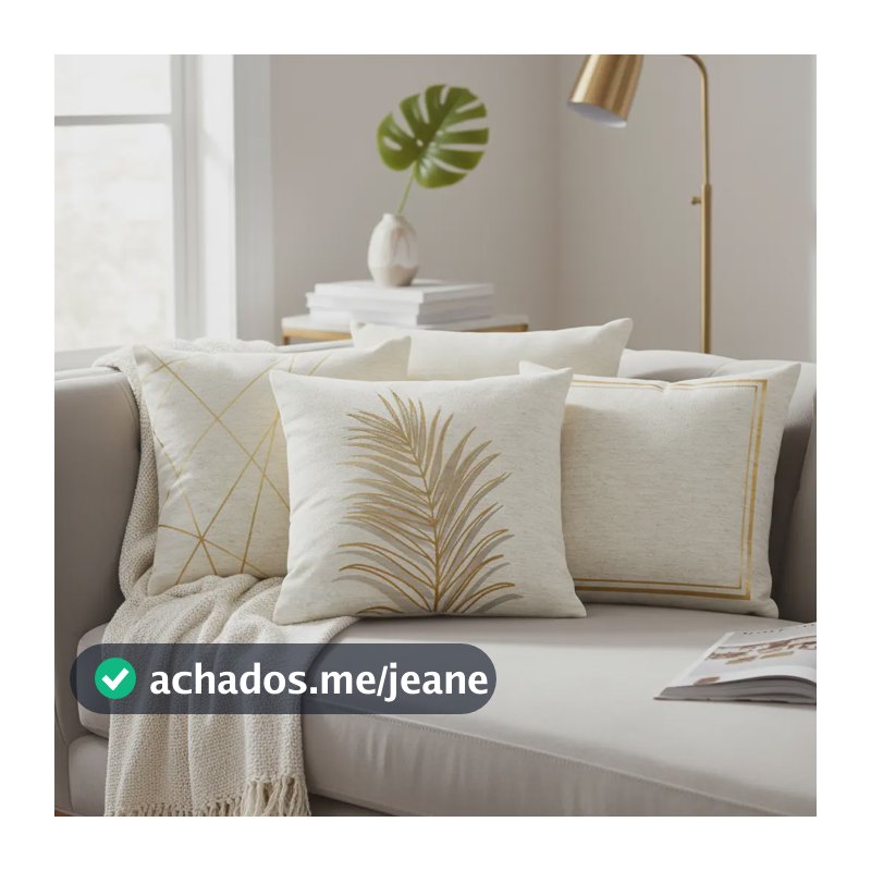 Kit 4 Capas De Almofada 45x45cm Efeito Linho Toque Suave Bege
