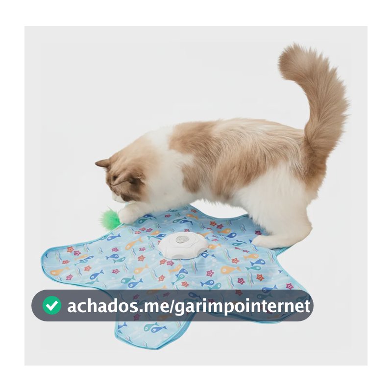 Brinquedo Interativo Gato Movimento Mouse Penas + Brinde
