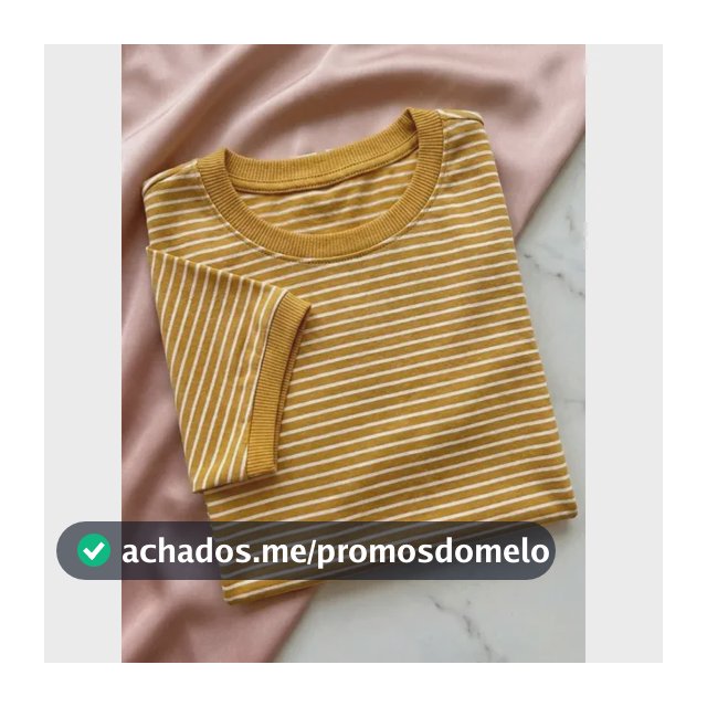Blusa Feminina T-shirt Listrada Básica Social Manga Curta
