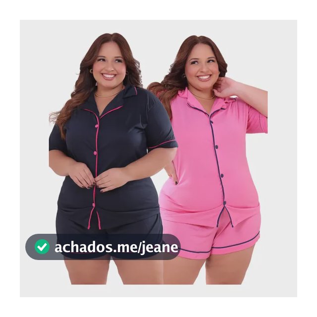 Kit 2 Pijama Plus Size Americano Com Gola Baby Doll Gestante