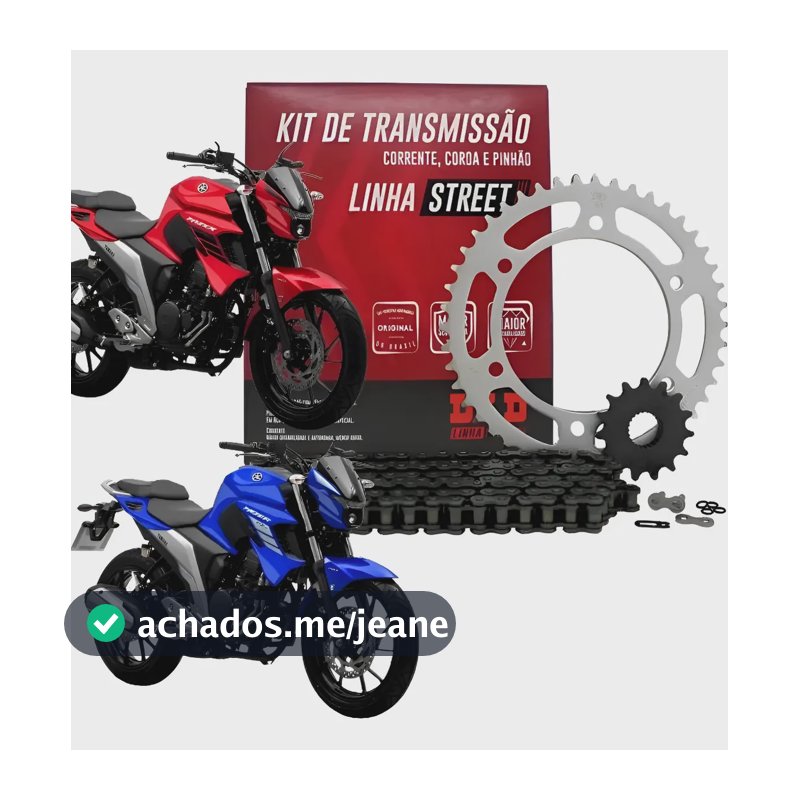 Kit Relação Transmissão Did Nova Fazer 250 Fz25 C/ Retentor  Cinza