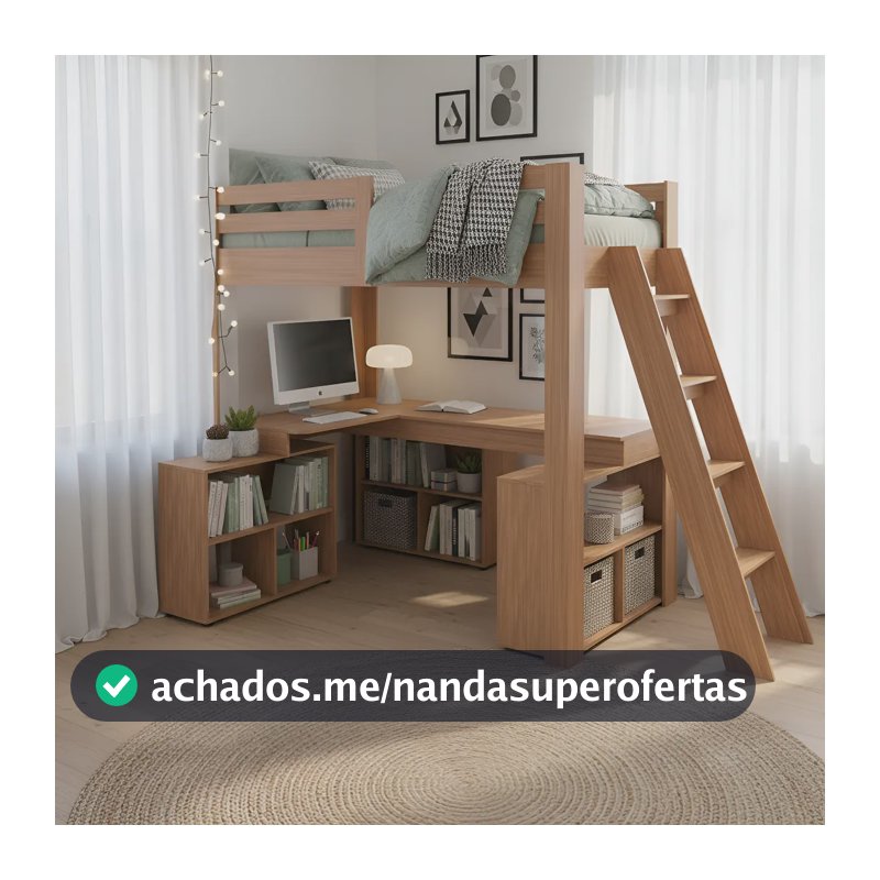 Cama Office Solteiro Adulto Com Escrivaninha Star Ee