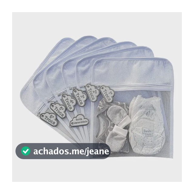 Kit 6 Saquinho Saco Maternidade Bebê Organizador Tag Bordado