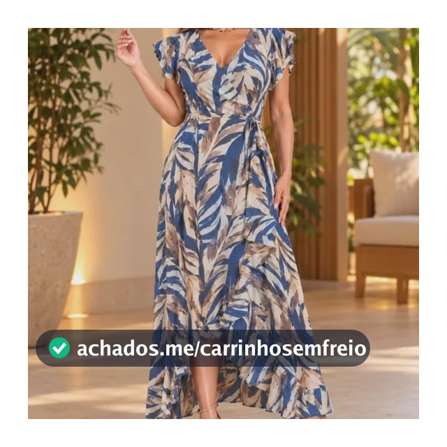 Vestido Feminino Longo Elegante Estampado Moda Evangélica