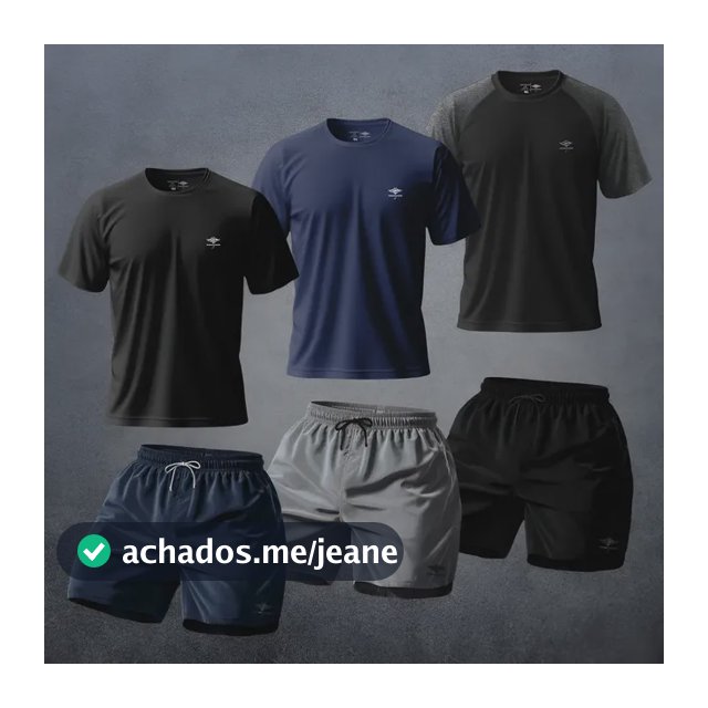 Kit Camisetas Dry Fit Manga Raglan E Shorts Verão P Ao Plus