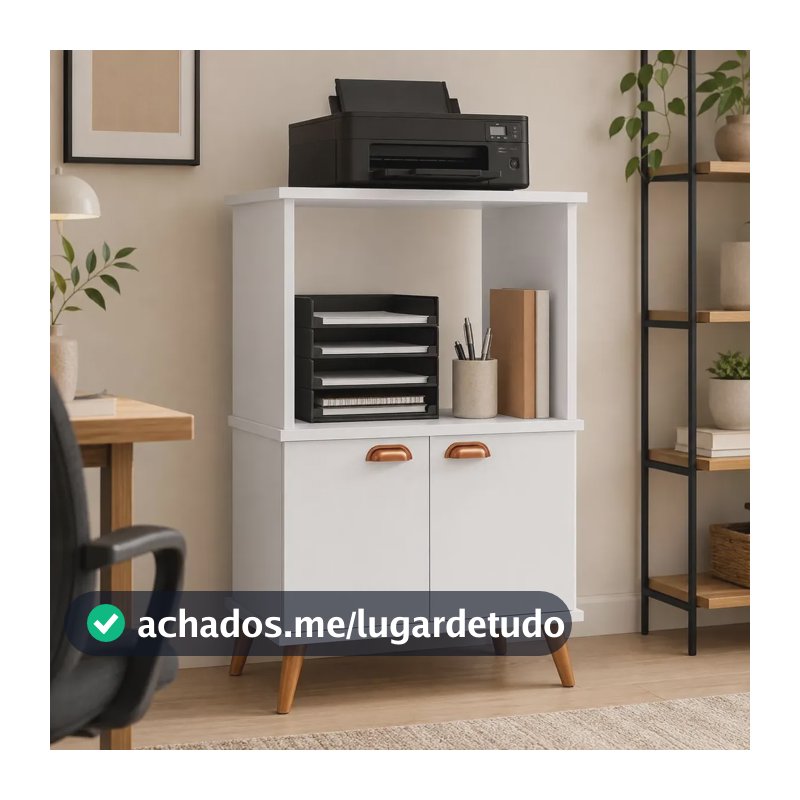 Buffet Cantinho Do Café 2 Portas Com Nicho Para Microondas Branco