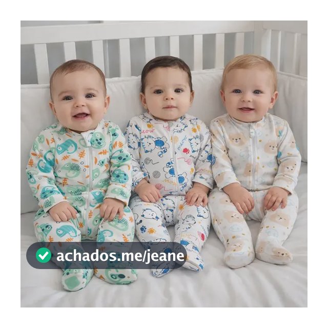 Kit 3 Macacão Bebê Sortido Fresquinho Macio Vira Pé Algodão