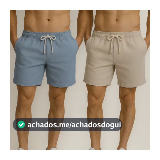 Kit 2 Shorts Linho Masculina Bermuda Estilo Mauricinho Leve