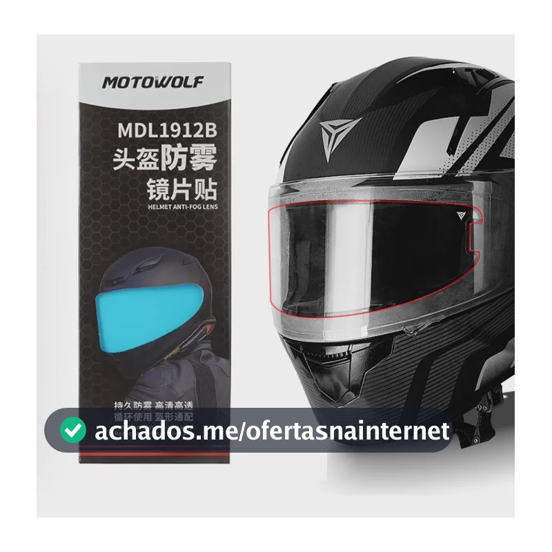 Motowolf - Pinlock Universal Antiembaçante Viseira Premium Transparente