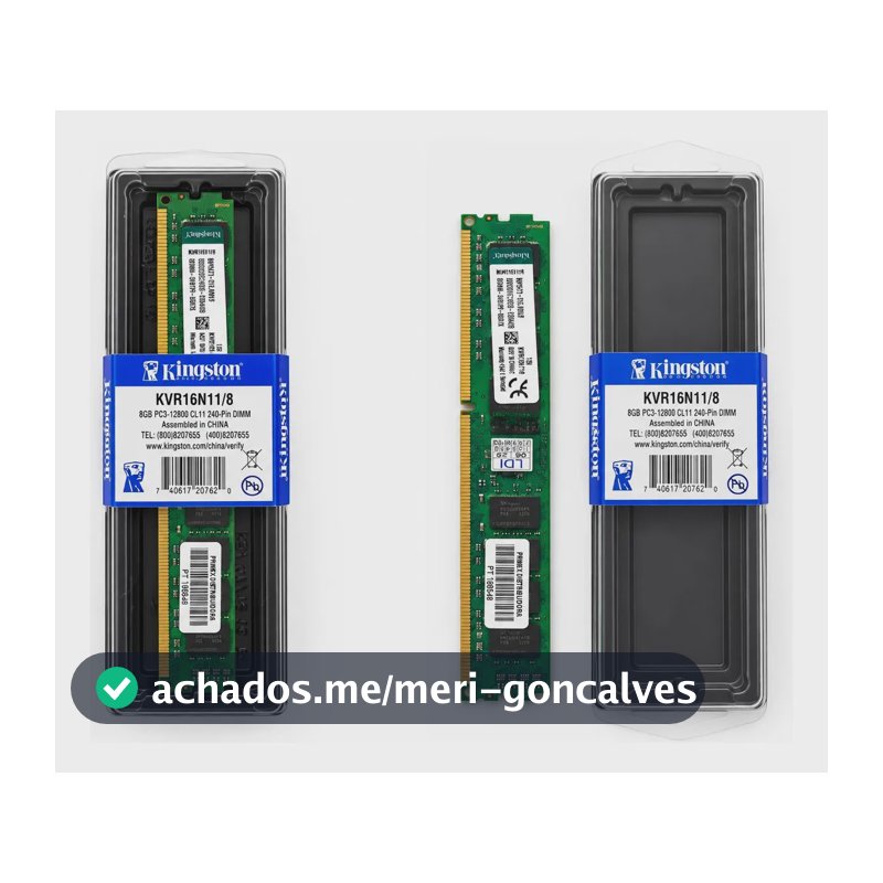 Memória RAM Kingston 8GB Ddr3 Pc3 12800 KVR16N11/8 PC