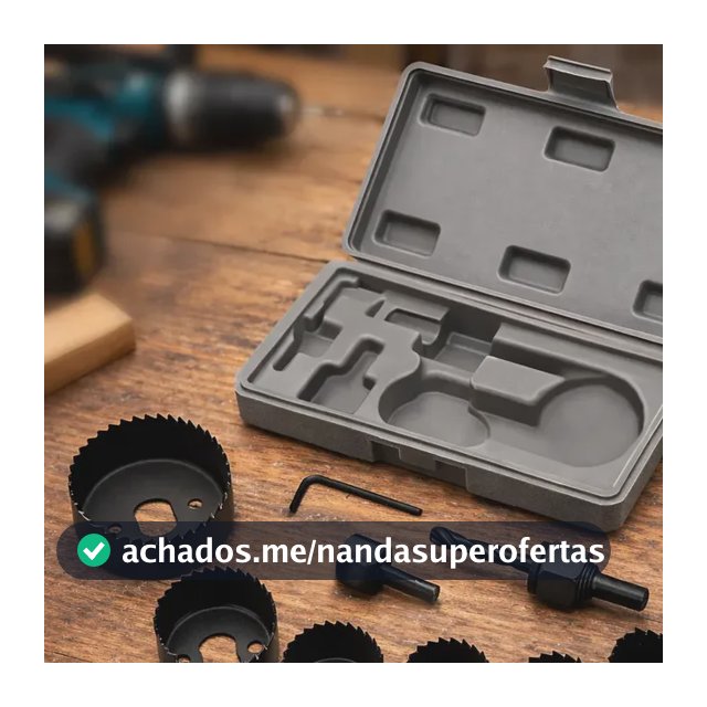 Jogo Serra Copo Madeira Gesso 11 Peças 19mm A 64mm Com Mandril 1/4 3/8 Chave Allen Maleta Pvc Cortes Precisos Marcenaria Construção
