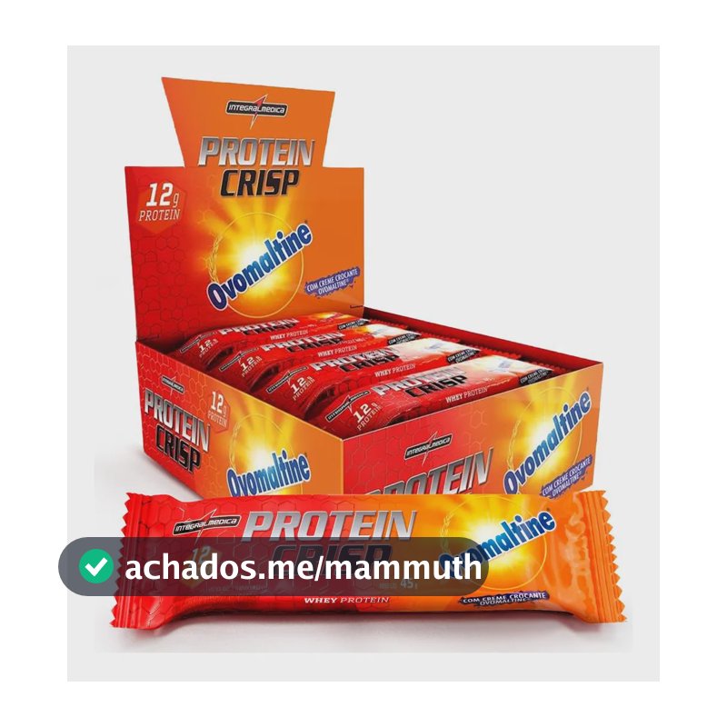Barra Proteína Whey Crisp Bar 12 Unidades  Integralmedica Ovomaltine