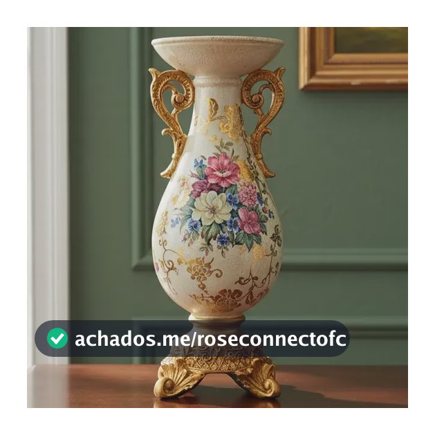 Vaso Ânfora Decorativo Estilo Clássico Floral Dourado Vaso Colonial Lisa