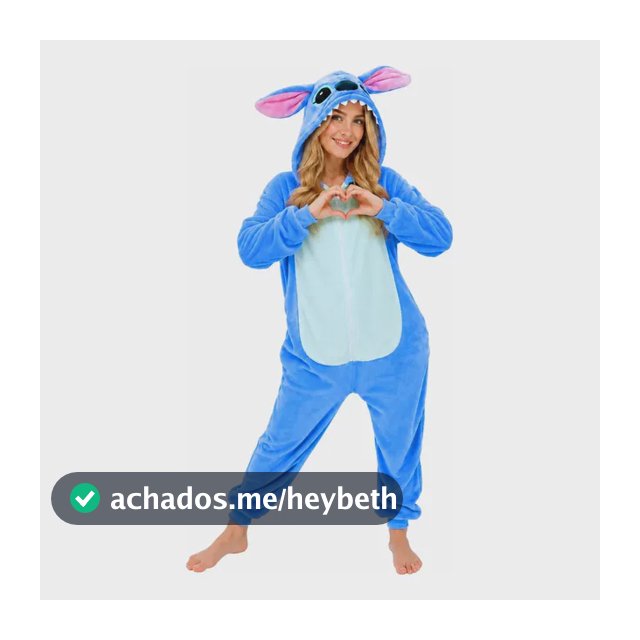 Pijama Macacão Kigurumi Stitch Feminino Adulto Plush Zíper