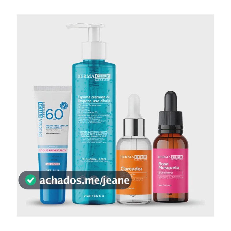 Sabonete Espuma Facial+sérum Clareador+protetor+sérum Rosa