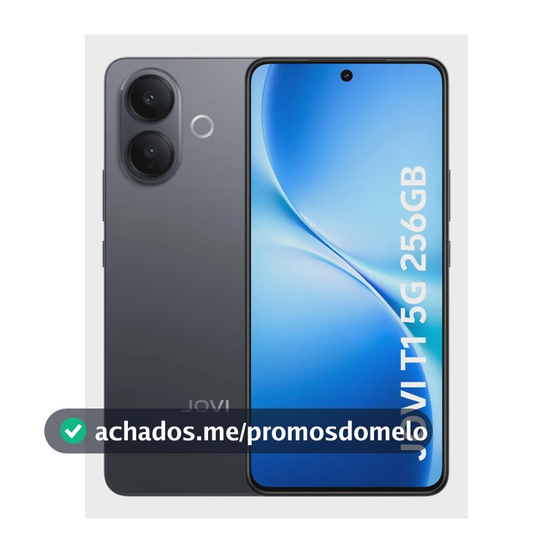 Smartphone JOVI T1 5G 256GB 8GB + 8GB RAM Expansível Bateria 6500mAh Câmera 50MP 4K - Preto Titânio