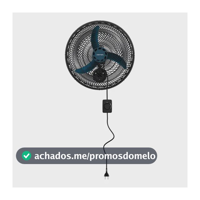 Ventilador De Parede Ventisol New Azul 3 Velocidades Estrutura Preto Diâmetro 50 Cm Material Das Pás Plástico 127