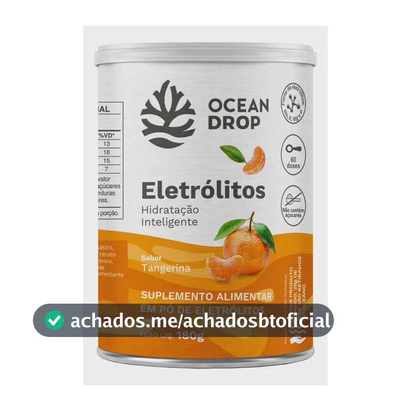 Eletrólitos Ocean Drop Sódio Potássio Fósforo Magnésio Eletrolitos 180g Sabor Tangerina