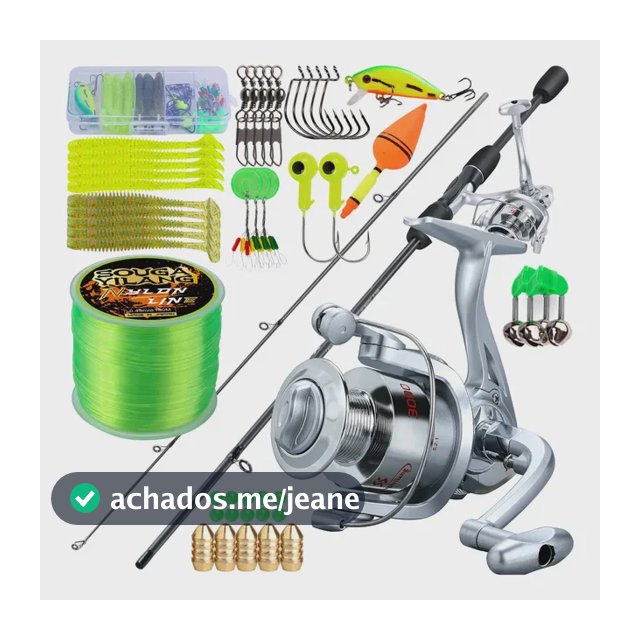 Vara De Pesca Completo 1.80m + Monliete E Linha + Acessórios