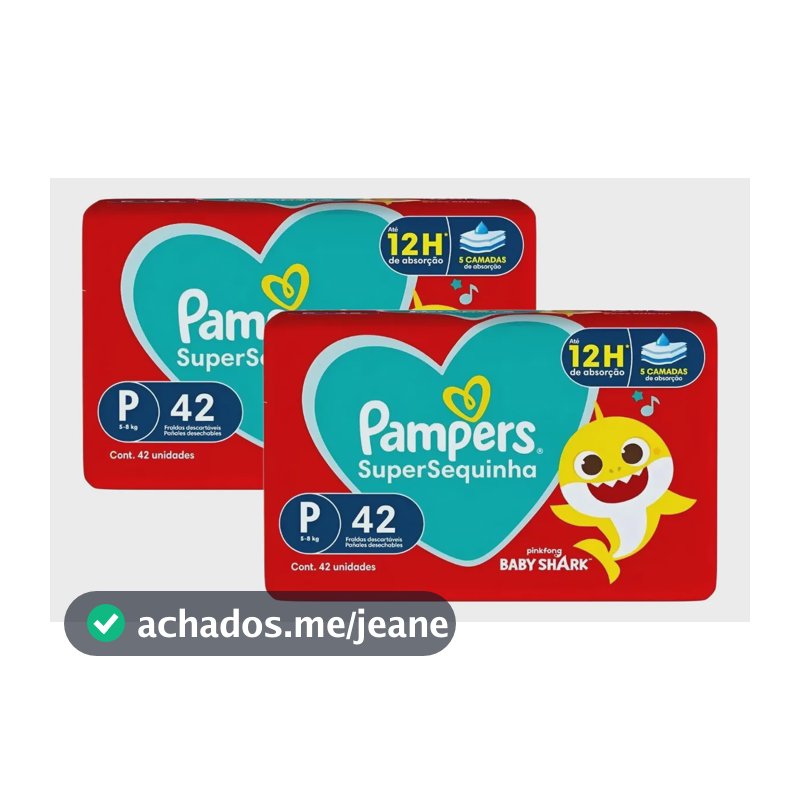 Kit 2 Pacotes Fralda Pampers Supersequinha Pequeno (p) Sem Gênero