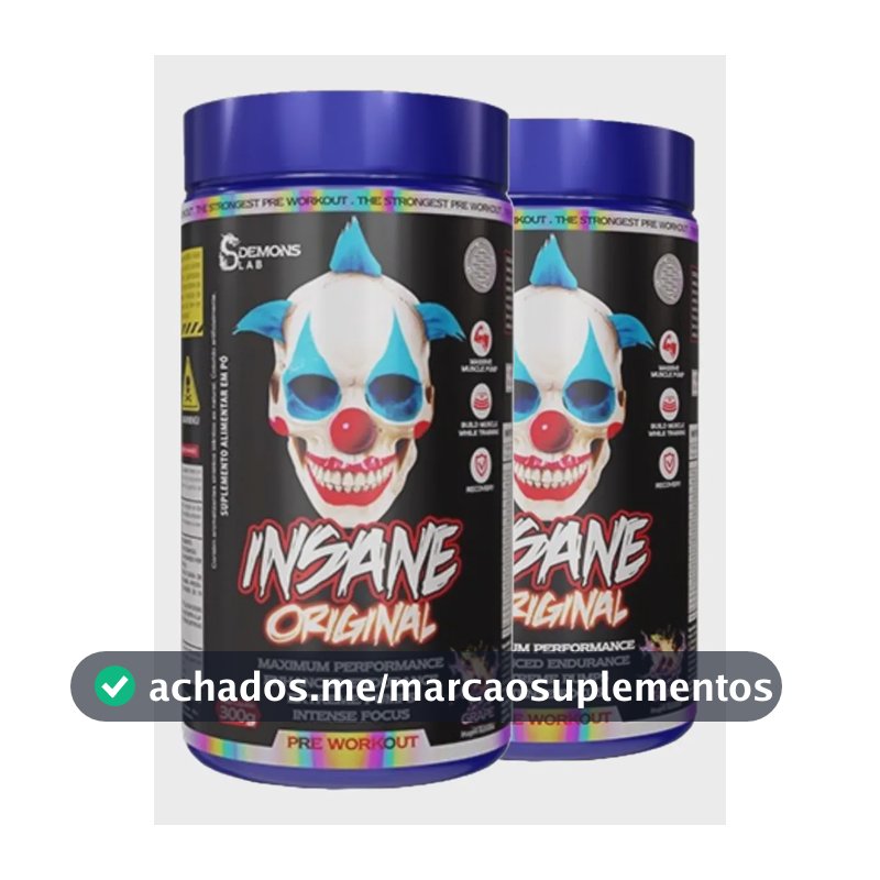 Kit 2x Pre Treino Insane Grape 300g - Demons Lab Sabor Uva