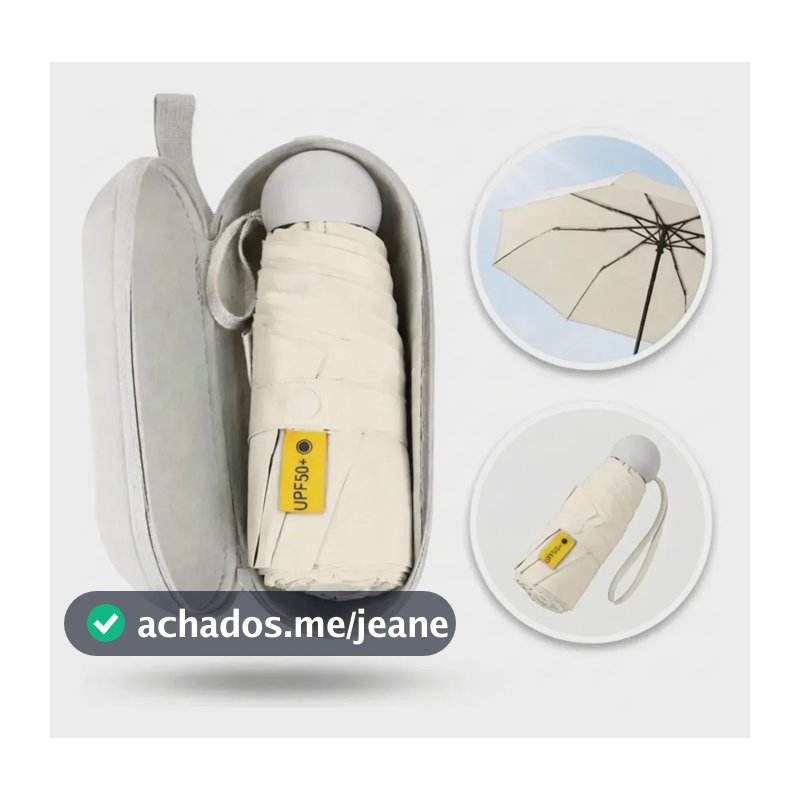 Sombrinha Cabe Na Bolsa Mini Cápsula Portátil Ultraleve Proteção Uv Blackout Cor Feminina