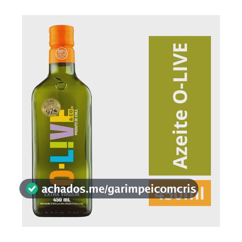 Azeite De Oliva Extra Virgem O-live 450ml