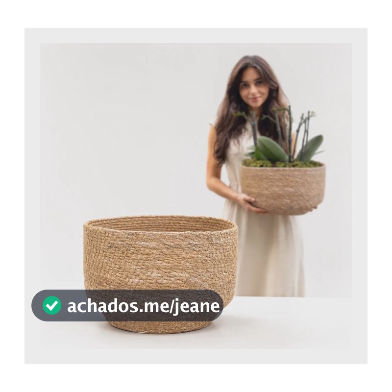 Cachepô Madari Fibra Natural 25cm Decoração Natural
