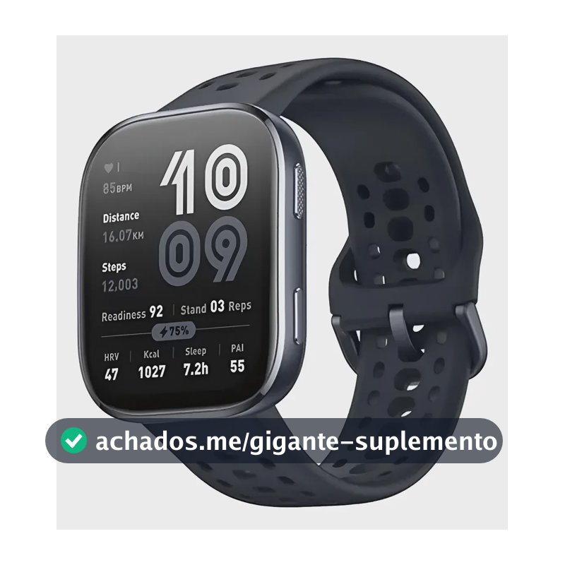 Smartwatch Amazfit Bip 6 Global com GPS, Alexa e Tela AMOLED 1.97"