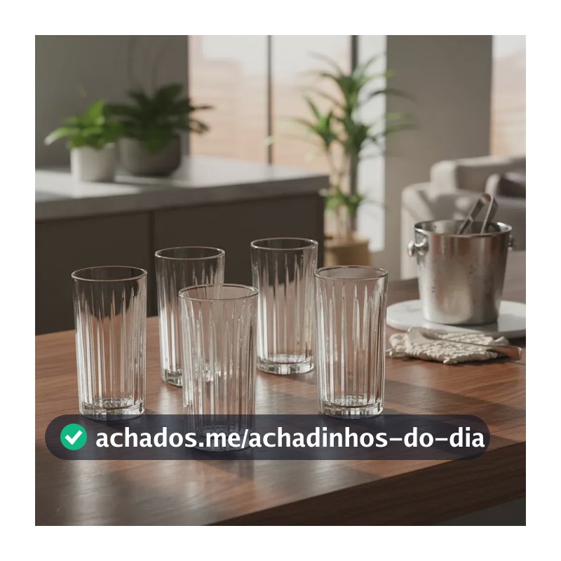 Copo Long Drink Vidro 370ml Haüskraft Egeu Transparente 6 Peças