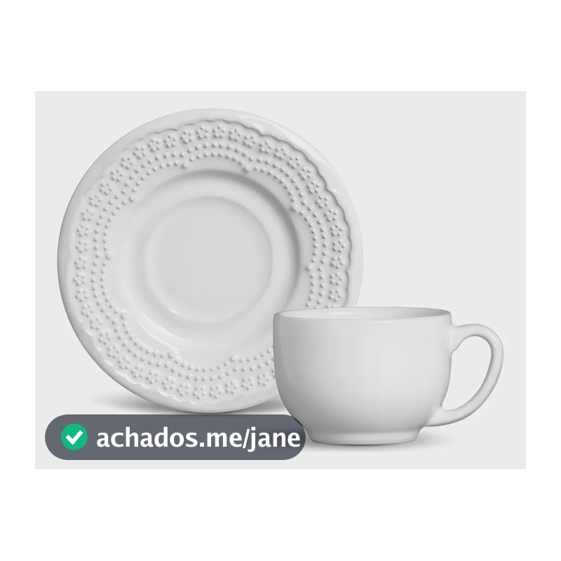 Jogo Café da Manhã Porto Brasil 12 Peças Cerâmica Feldspática Branca