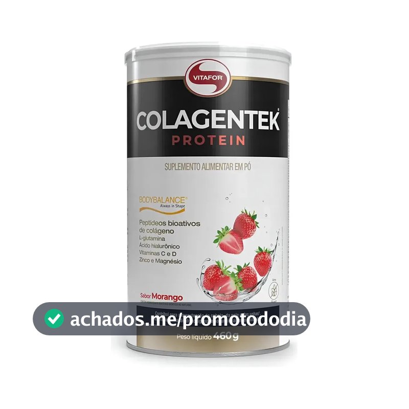 Colagentek Protein Colágeno Bodybalance Vitafor Morango 460g