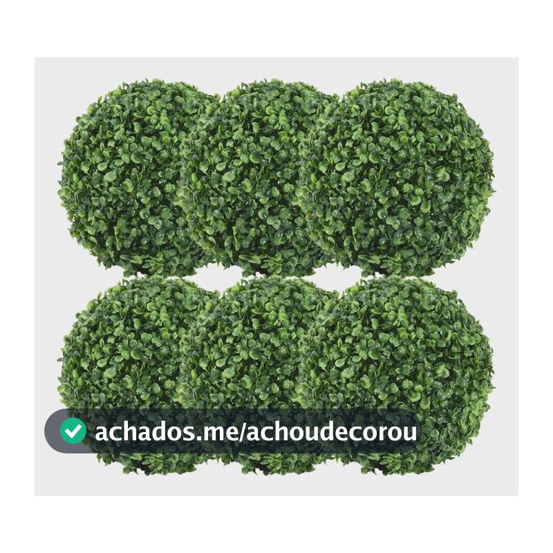 Kit 6 Bolinhas Buchinho Artificial Decorativa 13cm Premium