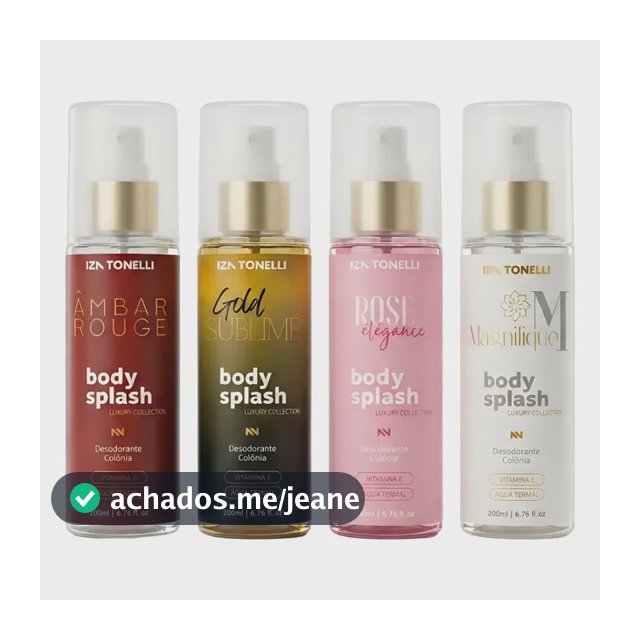 Kit 4 Body Splash Feminino 200ml Perfume De Luxo Colônia Iza