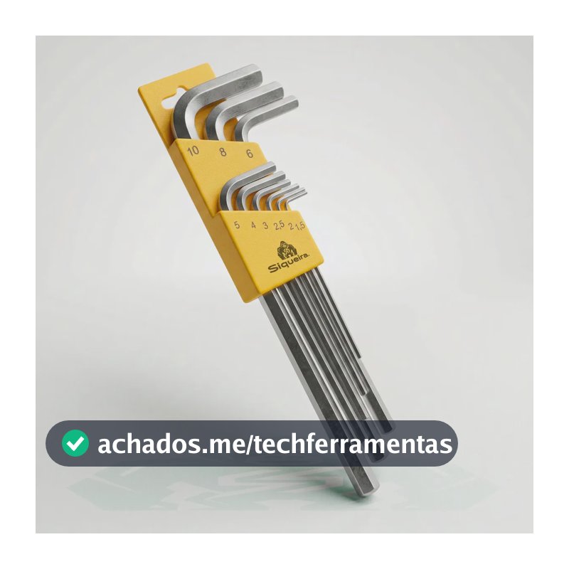 Jogo Chaves Allen Hexagonal L Longa 9 Peças 1,5 A 10 Mm S Siqueira