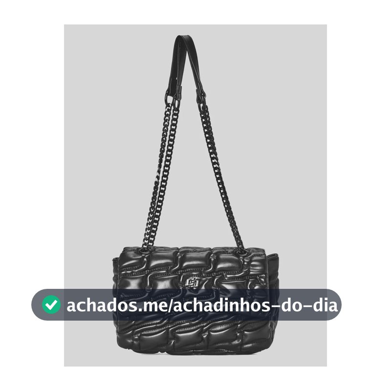 Bolsa Shoulder Bag Colcci Feminina Poliuretano 090.01.12196 Preto Liso Ouro Dourado