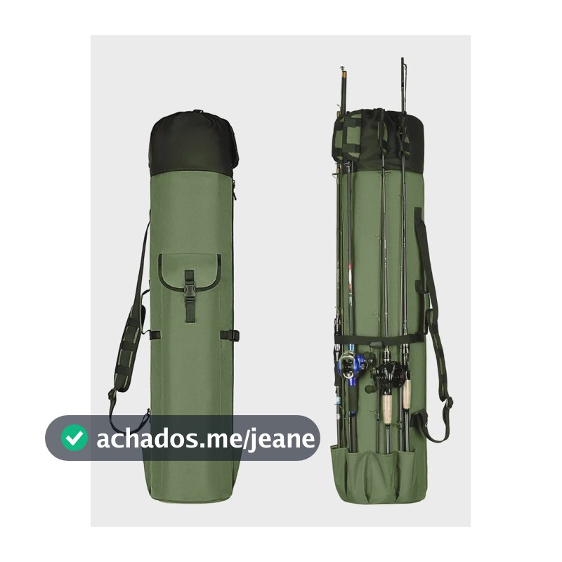 Bolsa Porta Vara De Pesca Dupla Camada Bolsa Para Vara Pesca Verde