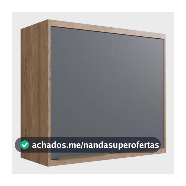 Armário Aéreo Para Cozinha 80cm 2 Portas Viena Edez Louro Freijó/grafitto
