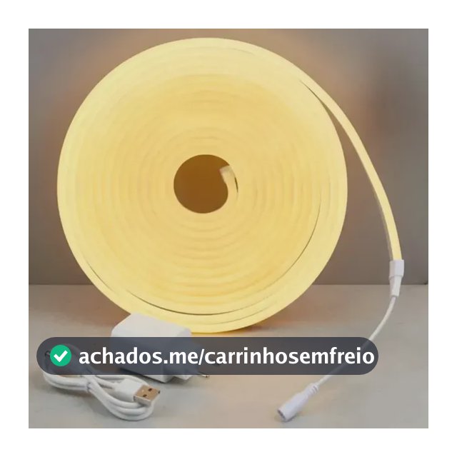 Mangueira Silicone Neon Led 5m Flexível Branco Quente Fonte
