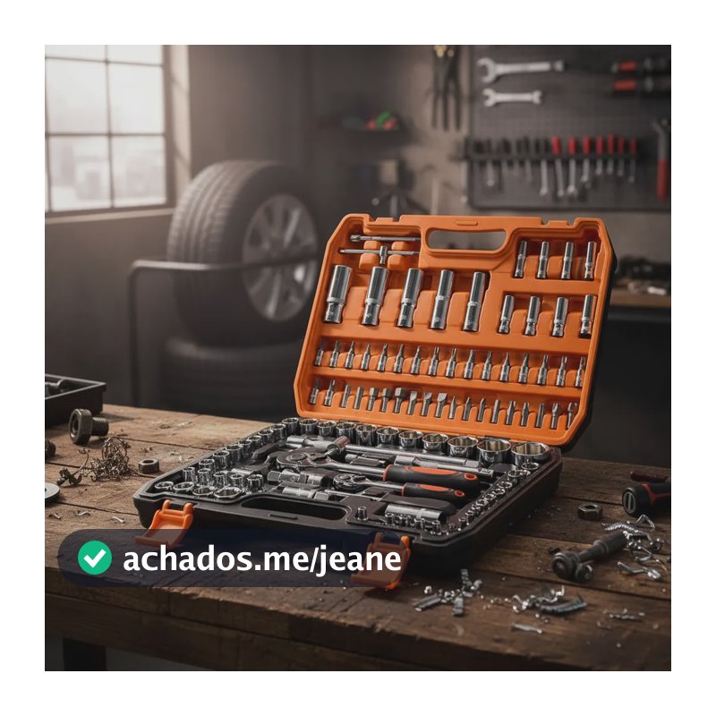 Kit 108 Peças Ferramenta Reparo Automotivo Soquete Catraca Laranja