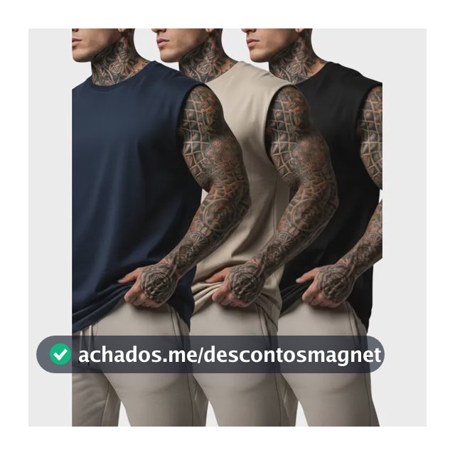 Kit 3 Regata Oversized Machão Streetwear Lisa Casual Básicas