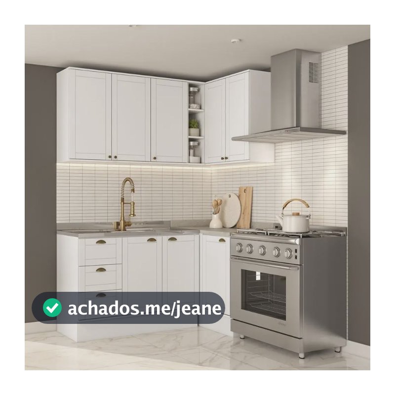 Cozinha Completa C Balcão Milla Whisper Carraro Branco