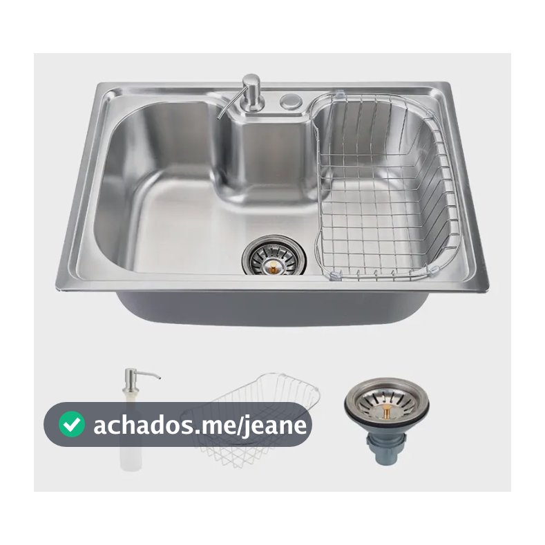 Cuba Gourmet para Cozinha com Acessórios Aço Inox 201 60x42cm Carajás Pingoo.casa - Prata