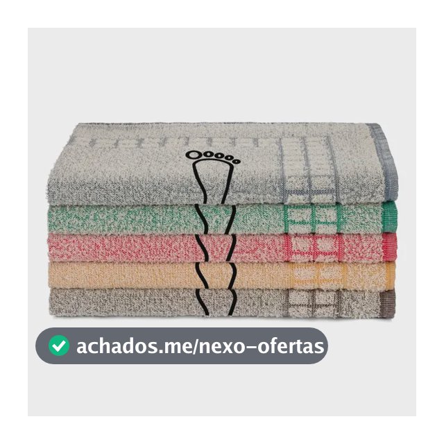 Kit 5 Tapetes Banheiro Algodão Toalhas BRK Felpudo Mali 45x70cm
