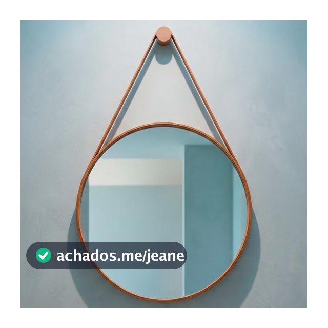 Espelho Redondo Alça Decorativo Adnet 30cm + Suporte + Bucha