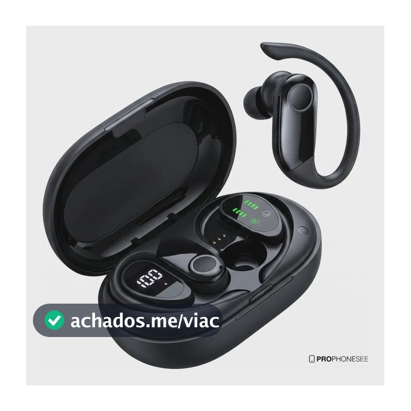 Fone Ouvido Bluetooth Tws Sem Fio 5.3 Super Esportivo Profissional Ciclismo Bicicleta Corrida Caminhada Pra Celular Universal Portátil Bateria Longa Duração In Ear Gancho Wireless Concha Touch Luz Led