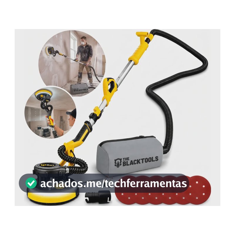 Lixadeira Teto Parede Telescópica Led 1750 Rpm 750w 220v 220v Amarelo 60hz