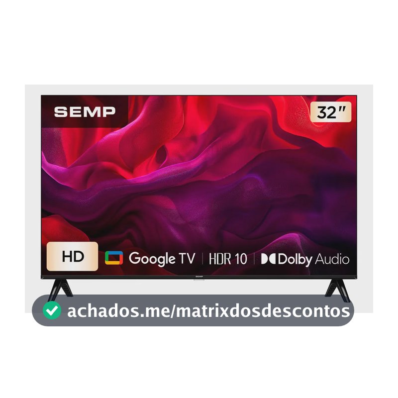Smart Tv Semp 32 Polegadas Led Hd S42 Wifi Bluetooth Google Tv 2 Hdmi Hdr10 Dolby Audio 32s42