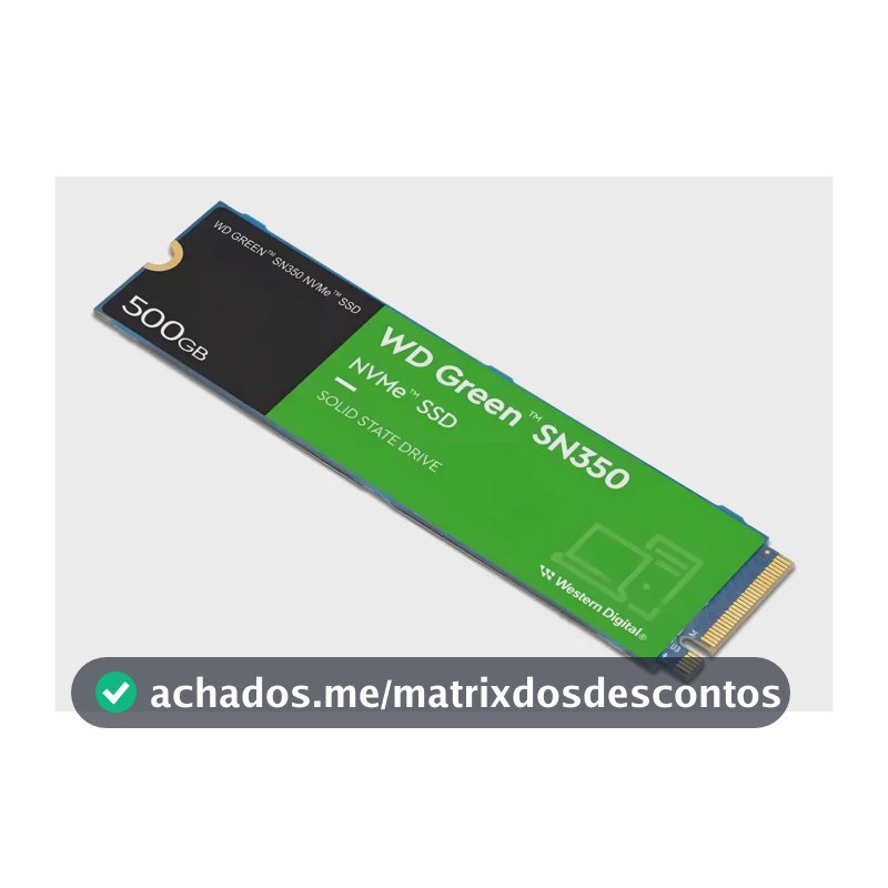 Ssd M.2 500gb Wd Green Sn350 2280 Nvme Pcie Gen 3.0 Wds500g2g0c Velocidade De Leitura 2400mb/s Para Pc E Notebook Cor Verde