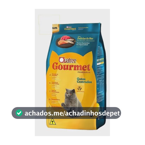 Quatree Premium Ração Gatos Castrados Delicias do Mar Gourmet 10,1kg
